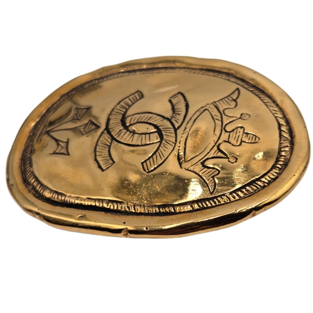 #15 Chanel Brooch Coco Mark Oval GP Plated Gold  - Picture 12 of 15